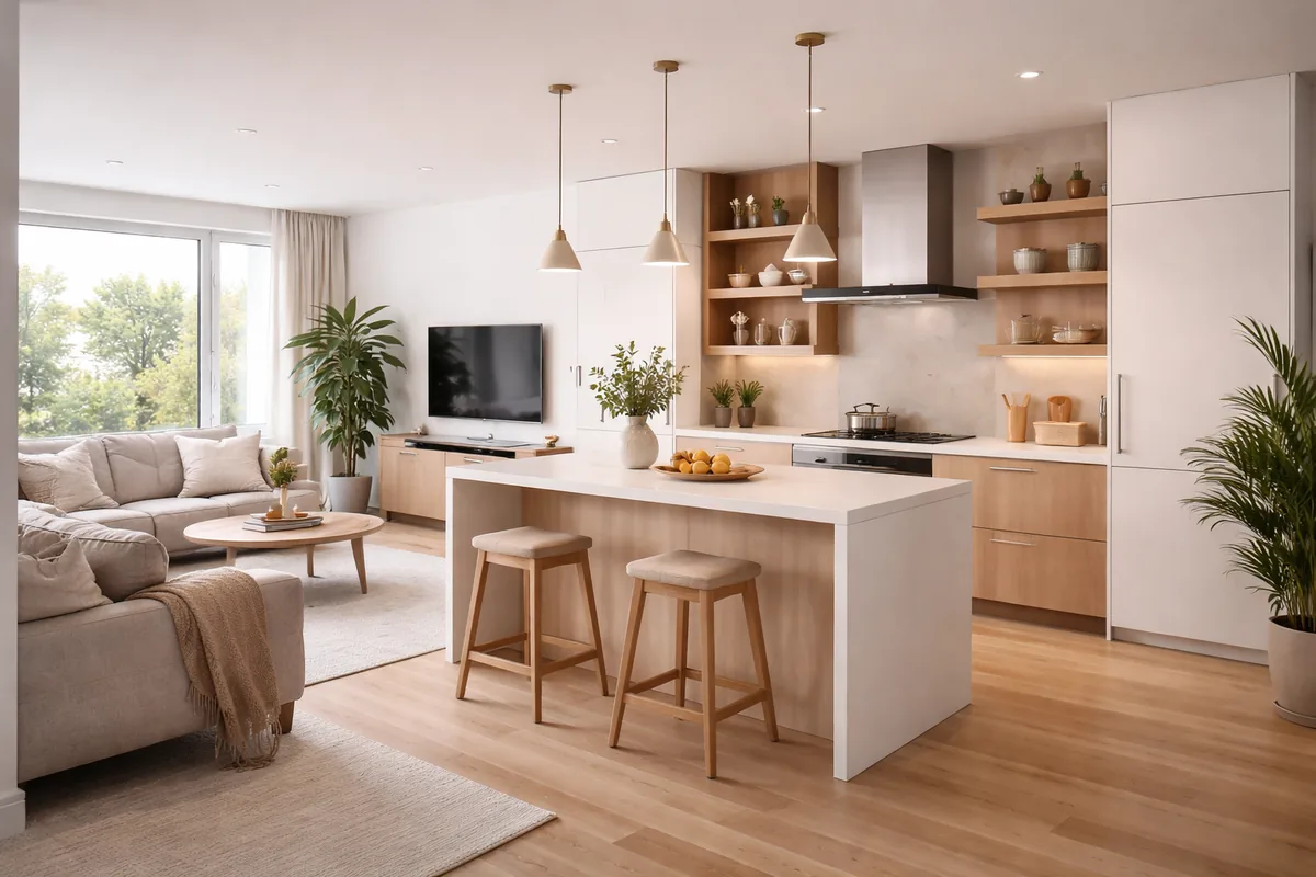Comment aménager une cuisine ouverte sur le salon pour optimiser l'espace
